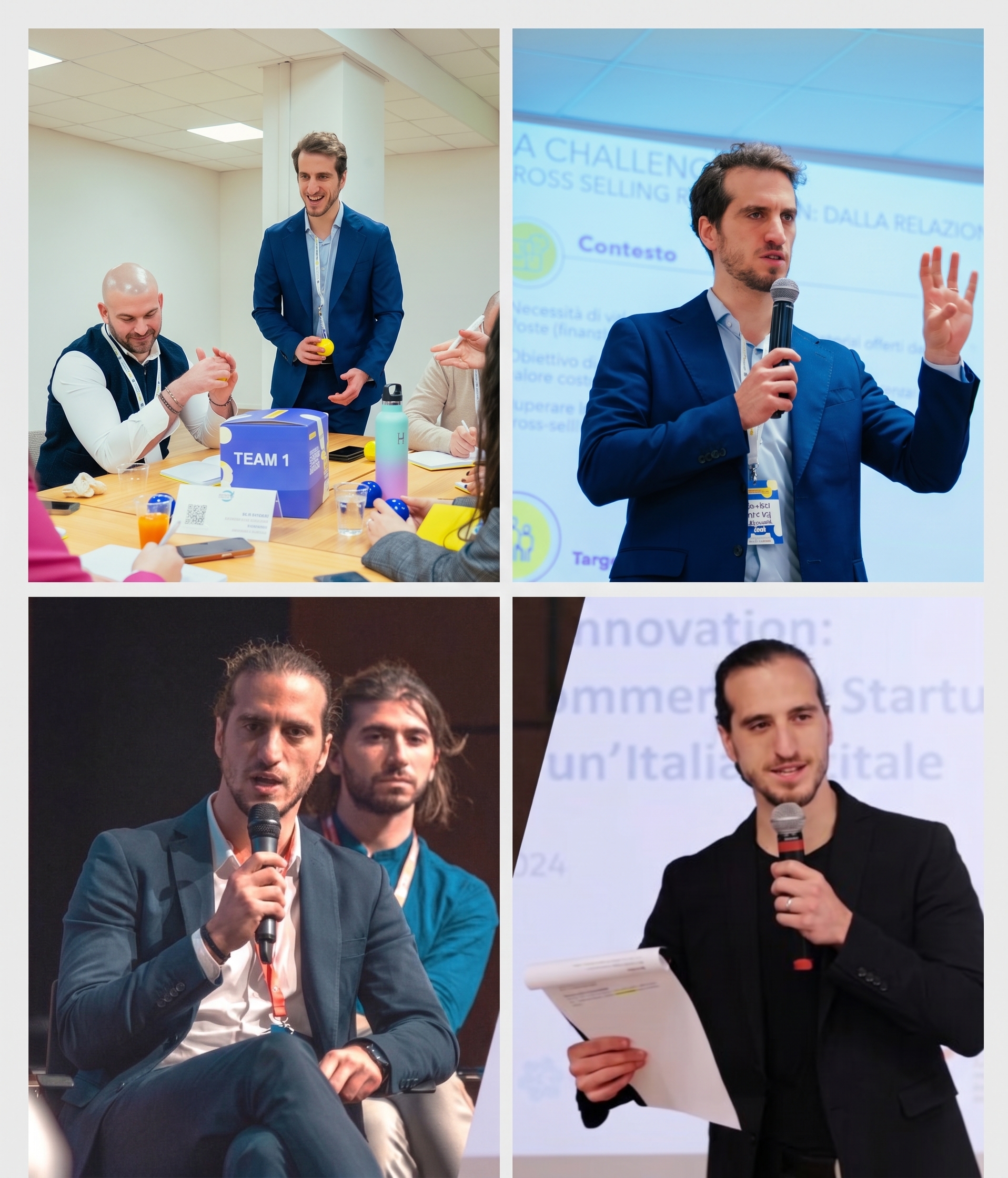 Claudio Martina durante workshop di innovazione, keynote su corporate entrepreneurship e panel di discussione